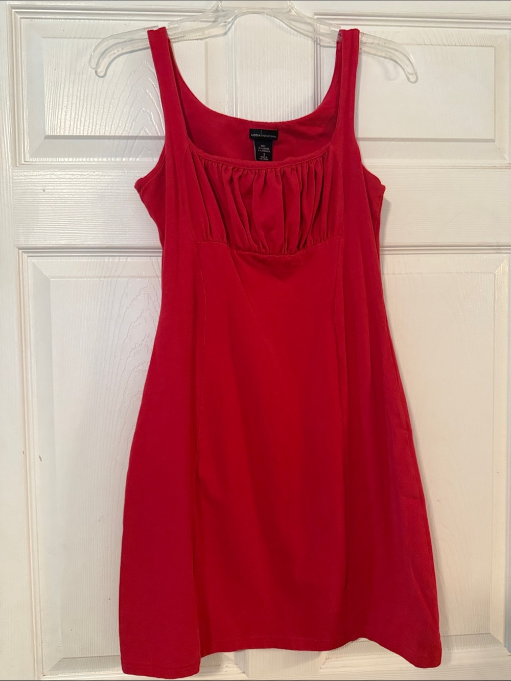 Moda International Red Sleeveless Scoop Neck Dress